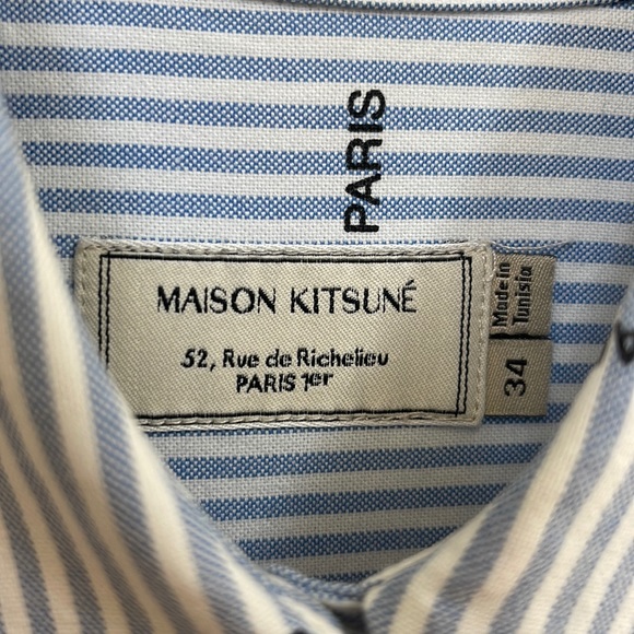 Maison Kitsune Paris Button Down Shirt 34 - Picture 3 of 9